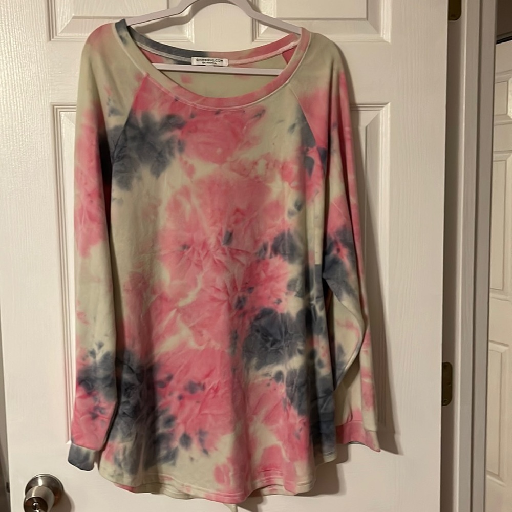 Pink tie dye long sleeve.